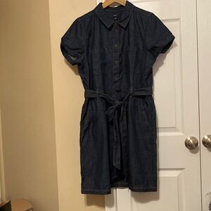 JCrew Factory chambray utility shirt dress